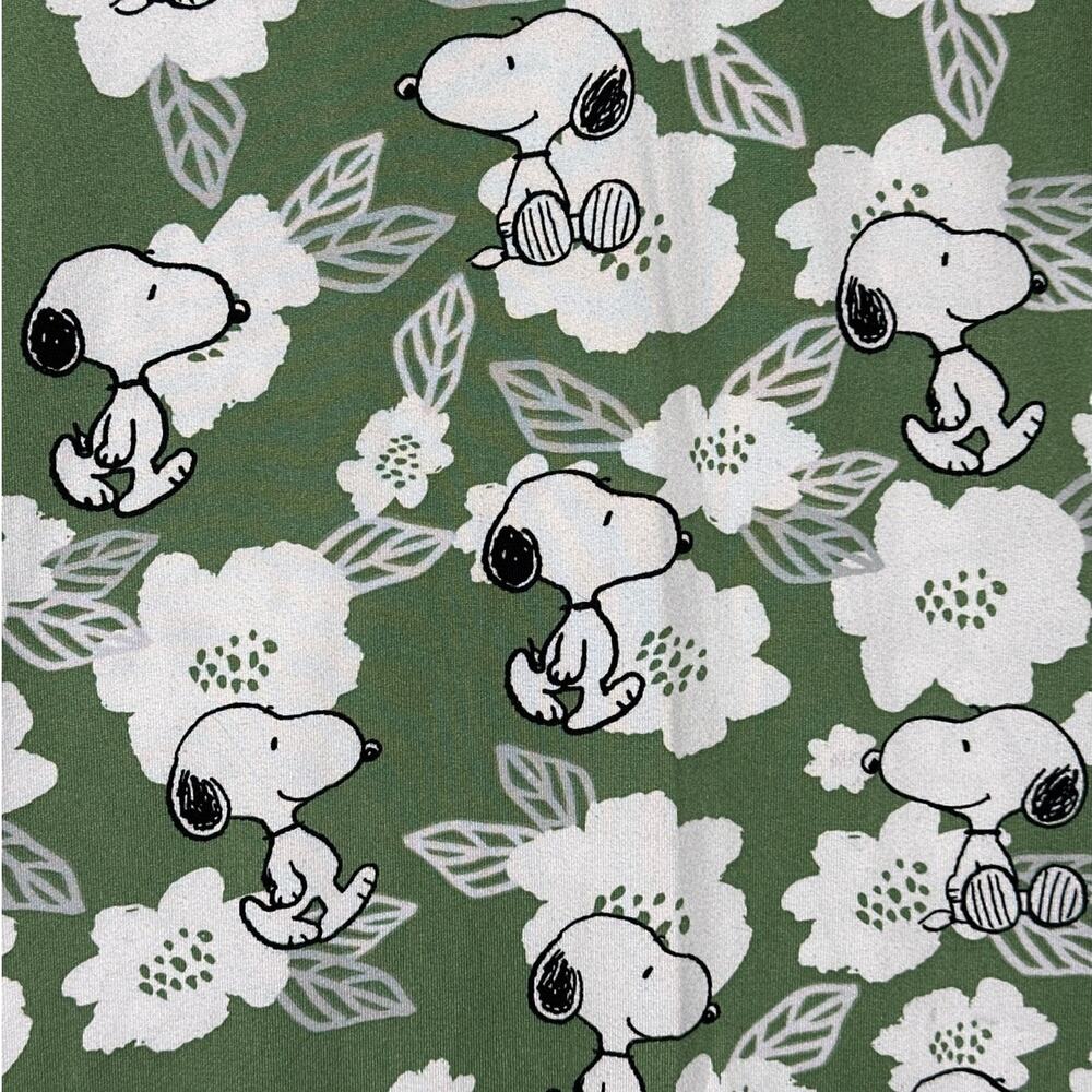 Munki Munki Peanuts Snoopy Green Floral Night Shirt Sleep Shirt Plus Sz 2X Comfy - Picture 4 of 10
